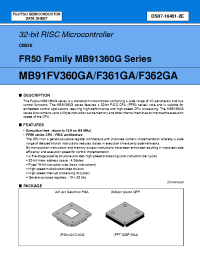 Datasheet MB91360G manufacturer Fujitsu
